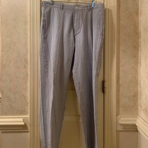 Brooks Brothers Men's Milano Slim-Fit Cotton Seersucker Stripe Pants sz 34/32